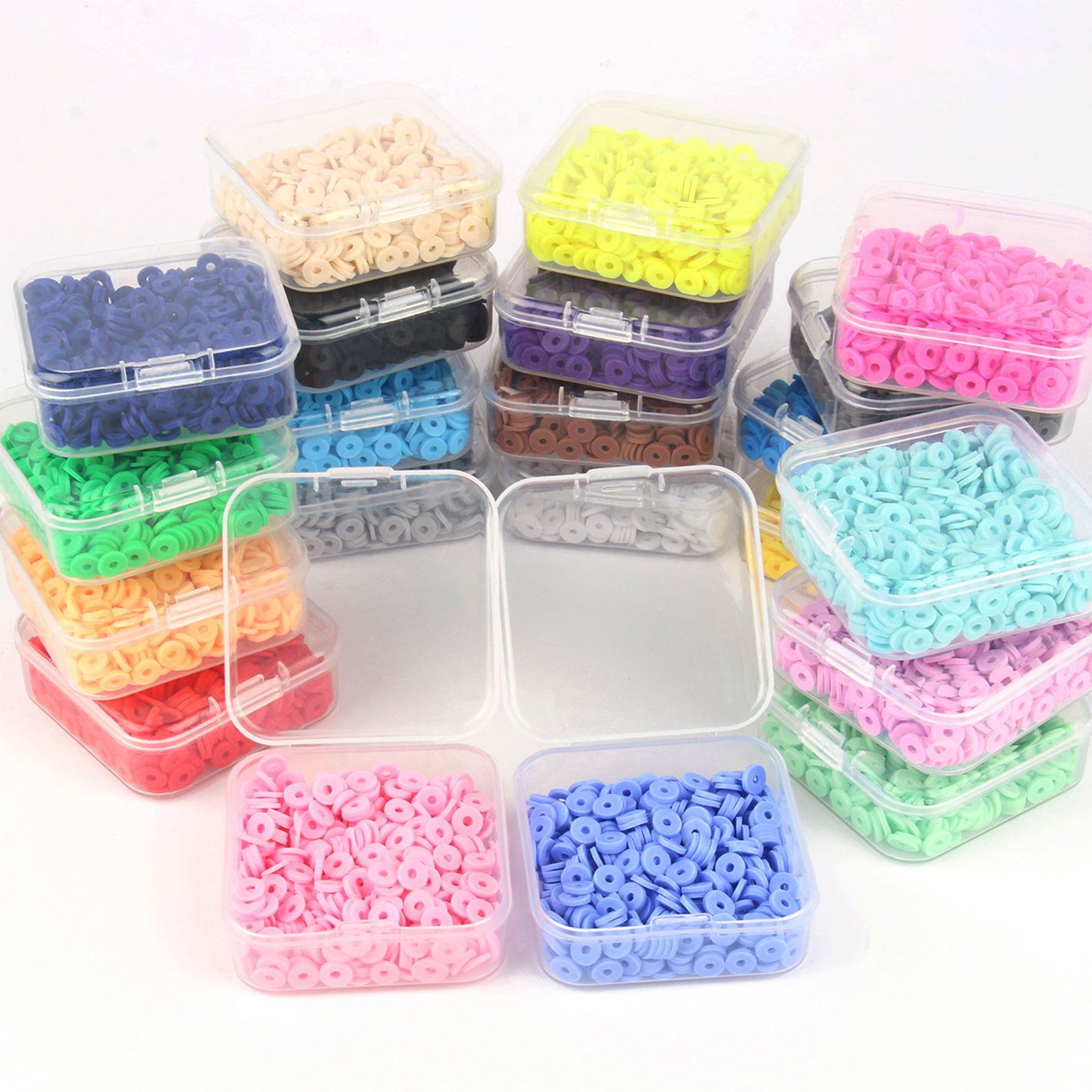 Seed Bead Tube - 500 unids/caja 6mm plano redondo arcilla
