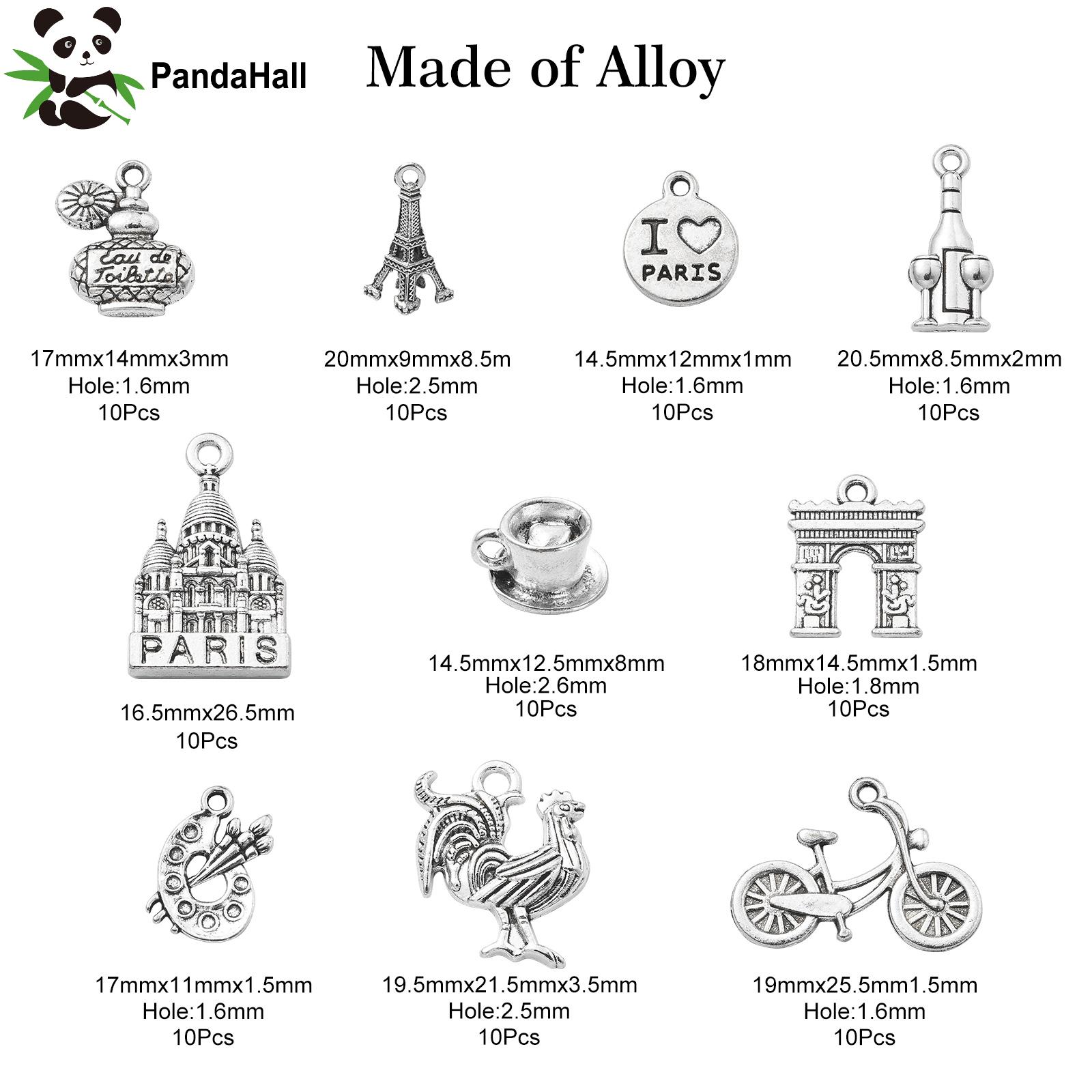Jewelry Making Paris - PandaHall 100 Piezas, 10 Estilos, Dijes