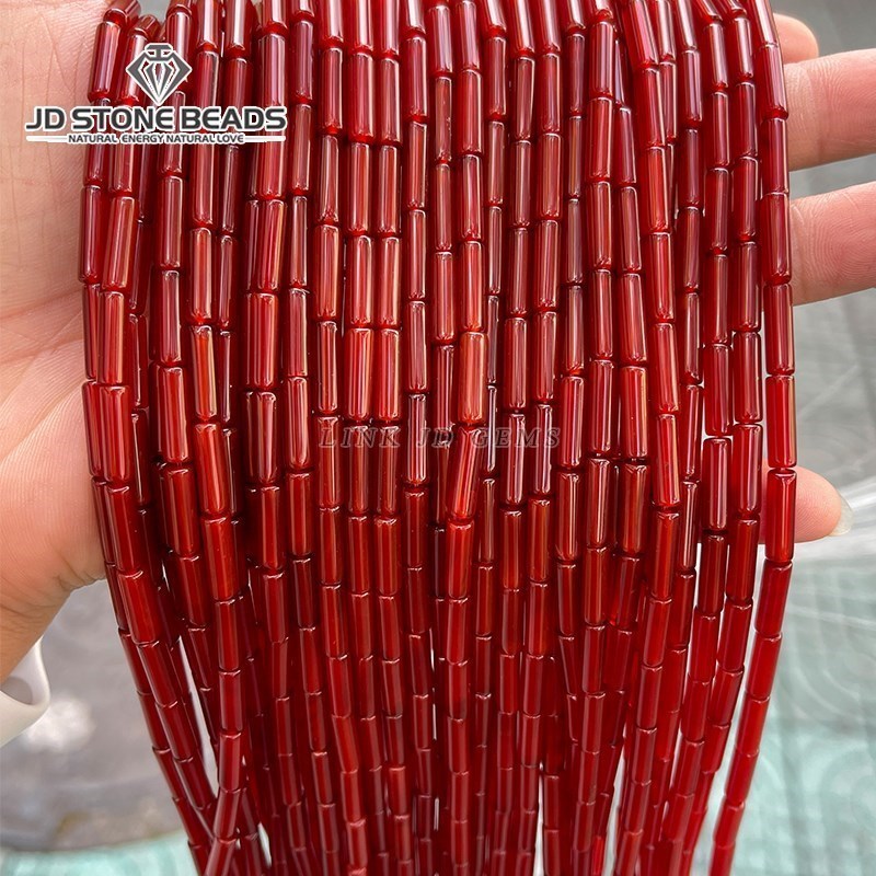 Seed Bead Tube - Tubo de piedra de Aventurina de