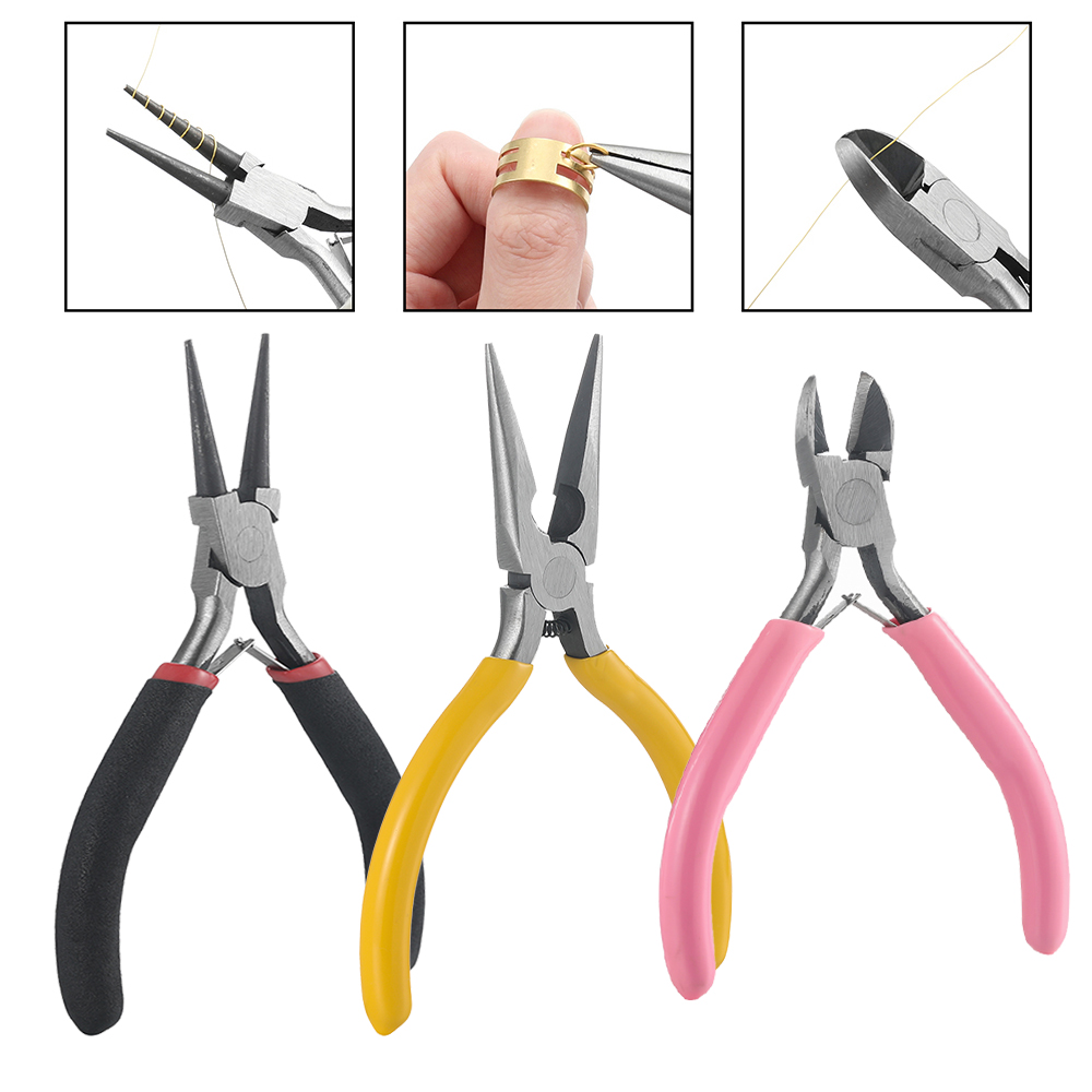 Jewelry Making Needle Nose Pliers - 3 unids/set 3 estilos alicates de