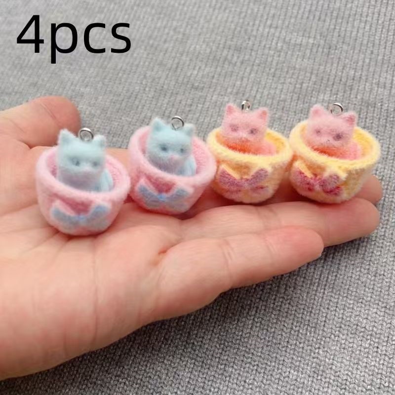 4 colgantes de gato de resina  - Jewelry Making Party reseña y precio