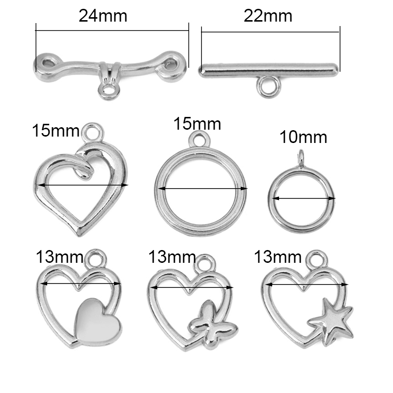 5 juegos de cierres OT de acer - Jewelry Making Metal Supplies reseña y precio